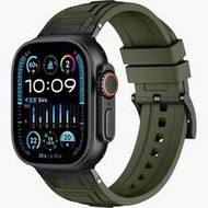 1pc New Military Green Buckle Silicone Watch Band, Compatible With Apple Watch Ultra2 1 SE S11/S10/S