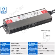 500W LED Driver DC12V 24V IP67 Waterproof Lighting Transformers for Outdoor Lights Power Supply AC17