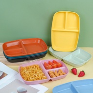 Wheat Divided Plate Lunch Tray Cafeteria Drop-resistant High-temperature Resistant Dinner Plate