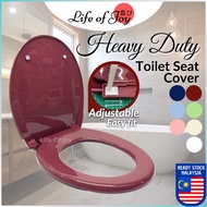 CJ Heavy-Duty Toilet Seat Cover Colour Plastic Plastik Jamban Duduk Tandas Penutup Tandas with Screws 马桶盖白色 彩色
