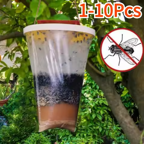 1-10Pcs Fly Trap Hanging Fly Catcher Non-toxic Fly Lure Bag Pest Trap With Bait Insect Bug Killer Ga