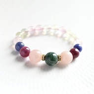 神奇石玉器，保護生命坦桑MORGANITE薔薇輝石玉髓Prenite成功6種天然石手鐲