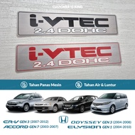 Sticker Pelekat 2.4 DOHC i-VTEC 2400cc K24 Penutup Enjin Aksesori Honda CRV Gen 3 | Accord Gen 7 | O