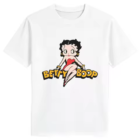 Classic Red Dress Betty Boop Theme Series Printed TShirt Betty Boop Collector Casual Daily Outfit Re