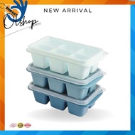 Ice Cube Tray With Lid 6-Slots Grid DIY Mold Jelly Mold Fruit Popsicle Machine