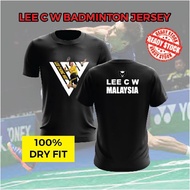 LEE CHONG WEI MALAYSIA PLAYER BADMINTON MICROFIBER DRI FIT JERSEY SHORT SLEEVE SPORT