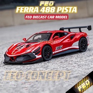 FEO 1/32 Ferra 488 Pista Diecast Car Model Alloy Car Diecast Model Toy Vehicle Pull Back Car Kereta 