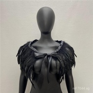 Feather Shawl Cape Feather Accessories Cape Feather Accessories Gothic Scarf Rooster Feather Fake Co