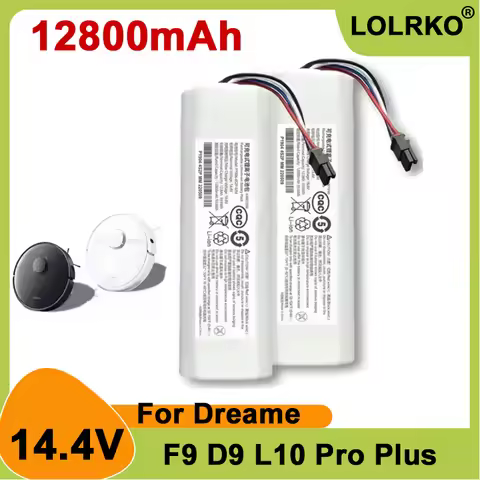 14.4V 12800mAh Li-Ion Replacement Battery for Dreame D9 F9 L10, D9 Pro, D9 MAX, D10 Plus, D10s, L10s