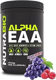 NutraBio Alpha EAA - All-Day Aminos - Recovery, Energy, Focus, and Hydration Supplement - Full Spect