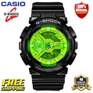 Original G-Shock GA110 Men Sport Watch Japan Quartz Movement Dual Time Display 200M Water Resistant Shockproof and Waterproof World Time LED Auto Light Sports Wrist Watches with 4 Years Warranty GA-110B-1A3 (Free Shipping Ready Stock)