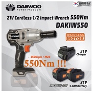 DAEWOO 21V BRUSHLESS CORDLESS 1/2" IMPACT WRENCH 550NM DAKIW550 / buka tayar drill power bosch makita milwaukee hikoki