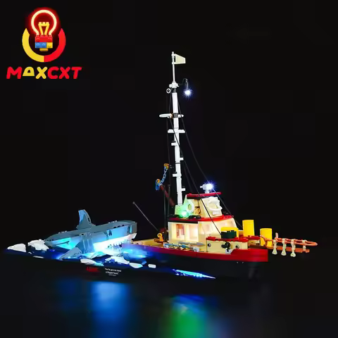 MAXCXT LED Light Set For LEGO 21350 JAWS DIY Decorative Lamp With Battery Box (Not Include Lego Buil