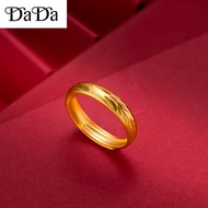 Emas 916 Gold Ring Female Feather Mens and Womens Gold Living Leaf Ring