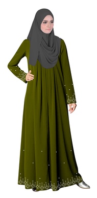 Turkish Stylish Women Jubah Abaya Ankara Top Panel Long Dress Baloon - Ankara