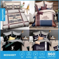PREMIUM Cadar Fitted Bedsheet Cotton Bedding Free Pillow Case Quality Kain Sejuk Cadar Single Queen