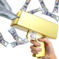 Golden Money Shooter, Make it Rain/Spray Money Gun Paper Playing Toy , Handheld Spray Cash Gun for G