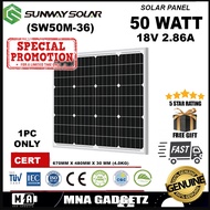 SUNWAY SOLAR 50W Watt 12V Monocrystalline Cells Solar Panel Module Battery Charger 4PCS (READYSTOK) MNA GADGETZ