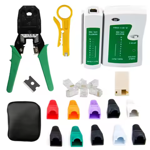 RJ45 RJ11 RJ12 CAT5 CAT5e Portable LAN Network Repair Tool Kit Utp network cable tester Plier Crimpi