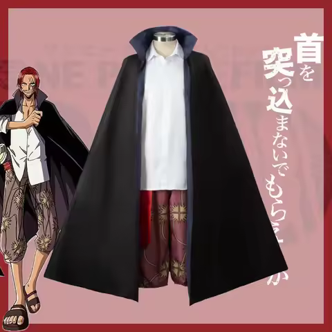 Anime Film Red Shanks Cosplay Costume pour Adultes Hommes, One Piece Tralike Coat, Full Outfit, Hall