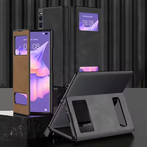 Magnetic Fold Stand Hard Case For Huawei Mate Xs 2 Shockproof All-included Leather Matte Hard Holder
