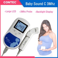CONTEC Baby Sound C Fetal Doppler Baby Heartbeat Detector 3Mhz Probe Portable Pregnant Baby Ultrasou
