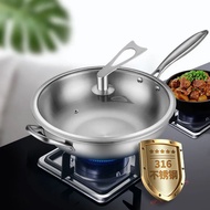 ┅✧Jerman 316 304 keluli tahan karat memasak periuk bukan lekat isi rumah periuk periuk wasap bukan b