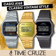 [Time Cruze] Casio Vintage A168 Series Stainless Steel  Digital Watch A168WECM-5D A168WEGB-1B A168WE