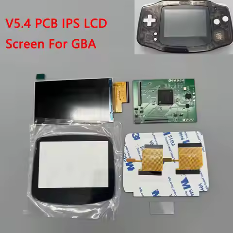 V5.4 PCB IPS LCD Screen For GBA Cut-free shell No welding Original Size Screen For GBA Highlight Bri