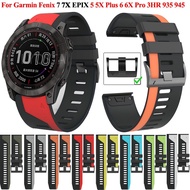 [HOT JUXXKWIHGWH 514] 26 22มม. สายนาฬิกาซิลิโคนสำหรับ Garmin Fenix 6X 6 Pro 7X 7 5X 5Plus Easyfit สายรัดข้อมือ Smartwatch สร้อยข้อมือ Watchband Correa