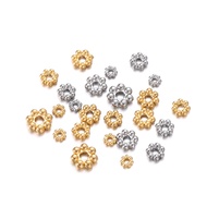 St. kunkka 3mm 4mm 5mm 6mm Stainless Steel Snowflake Spacer Spacer Beads for DIY Matching Necklace B