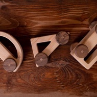 幾何木製玩具車、天然木製玩具車、天然兒童禮品玩具