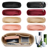 CAMELLI 1Pcs Insert Bag, Portable Felt Linner Bag,  Multi-Pocket Storage Bags Travel Bag Organizer for Longchamp Mini Bag