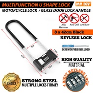 U LOCK ANTI THEFT HIGH SECURITY COMBINATION KEYLESS U LOCK / U LOCK MOTORCYCLE / KUNCI MOTOSIKAL / B