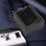 [YIJU] Cufflink Box, Cufflink Storage Box, Small Tie Clips, Gift Box, Black Earring Box