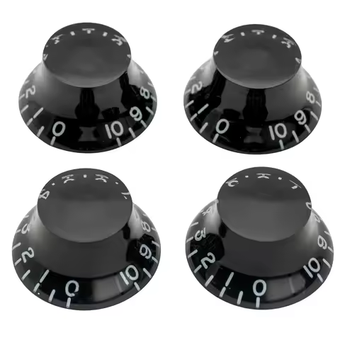 Musiclily Pro Left Handed Metric Coarse 18-Spline Top Hat Bell Control Knobs for Epiphone LP SG Styl