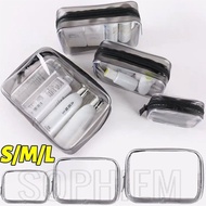 Transparent Cosmetic Bag - 3Sizes Bath Toiletry Wash Bag - Waterproof, PVC, Large-capacity - Travel 