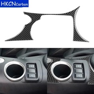 For Nissan 370Z Z34 2009-up Carbon Fiber Interior Auto Center Console Water Cup Panel Decoration Lnt
