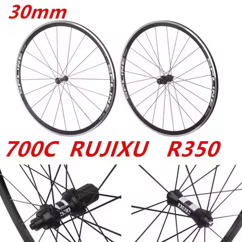 RUJIXU 700C 30/40mm Wind-Cut Clincher Wheelset, R350 Hub, V/C Brake Compatible