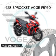 VOGE FR150 FR 150 MOTOR 428 SPROCKET CHAIN 428 SPROKET RANTAI 428 SPOCKET HITAM