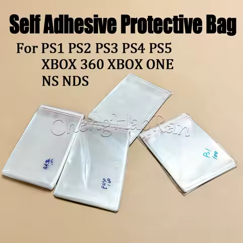100PCS Self-Adhesive Protective Bags For PS1 PS2 PS3 PS4 PS5 Xbox360 One NS NDS WII Game Box Dustpro
