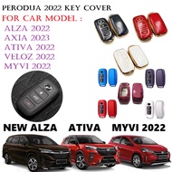 Ideally Perodua ALZA ATIVA VELOZ MYVI 2022 Chrome Reflection TPU Car Key Cover ATIVA Key Case Key Fo