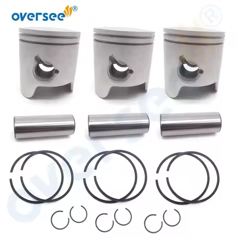 Oversee 6K5-11636 Piston And Ring 6K5-11601-22 +050 For Yamaha Outboard Motor 2T 60HP 3CYL Parsun T6