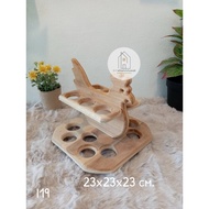 I19 2-Layer Egg Rack Golden Teak Size 23x23x23 cm.