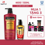 Combo Dầu Gội Serum Dưỡng Tóc TRESemmé Keratin Smooth Keratinbond+ 850g 100ml Cho Tóc Khô Xơ Rối Vào