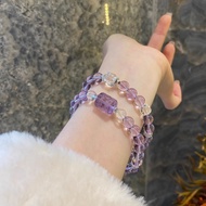 600120Natural Amethyst Bracelet Exquisite Niche Light Luxury Bolivia Lavender Bracelet Double Circle