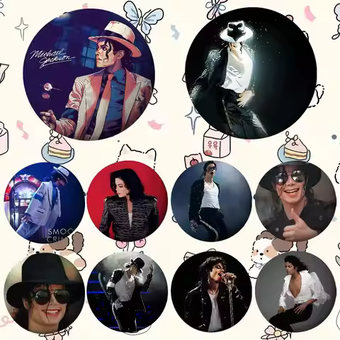 Michael Jackson Badges Tinplate Soft Button Pin Brooch Metal Badge Custom Jewelry Accessories Hat Ba