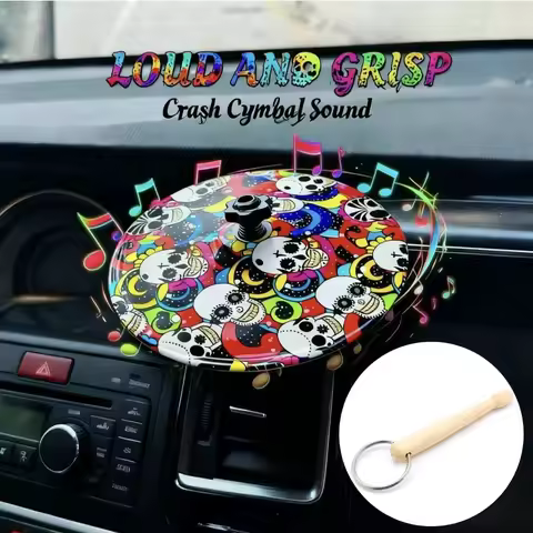 Mini Drums Colliding With Cymbals Vent Decoration Car Musical Saucer With Drum Sticks Interior Acces