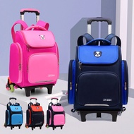 Ready Stock- 6 Wheels Good Quality Trolley Luggage Bag Rolling Backpack Trolley School Bags Kids Lug