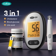 Cofoe Uric Acid, Glucose, Cholesterol 3-In-1 Monitor - Medical Grade Accuracy Blood Glucose Meter Ur